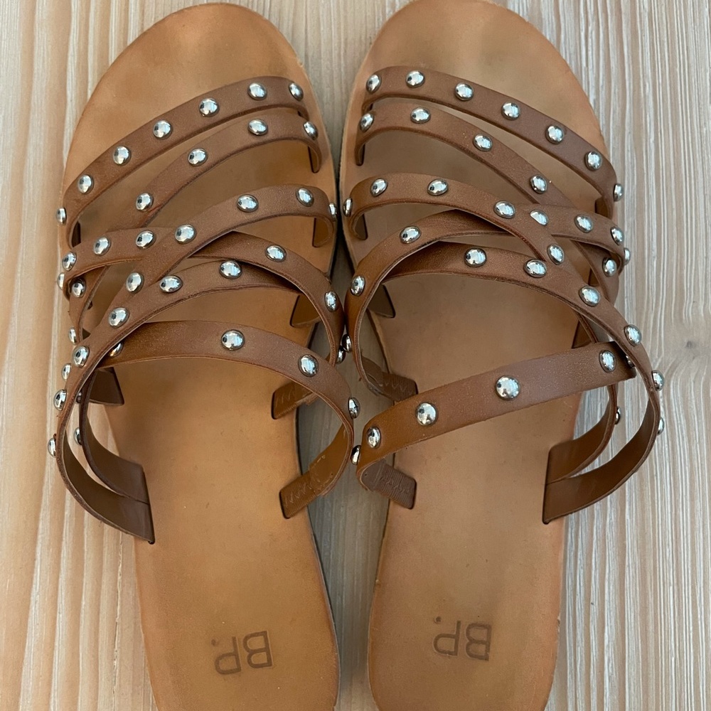 BP Wanda Studded Faux Leather Strappy Sandal, Size 8